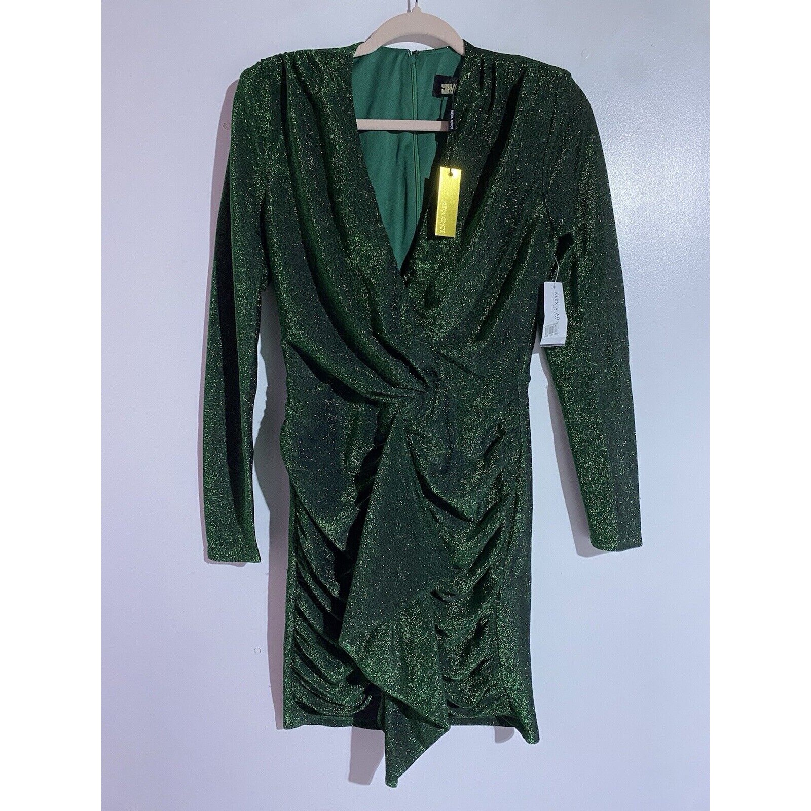 Alexia Admor Dress S Green Emerald Midi Bodycon Holiday Party Night Out Event